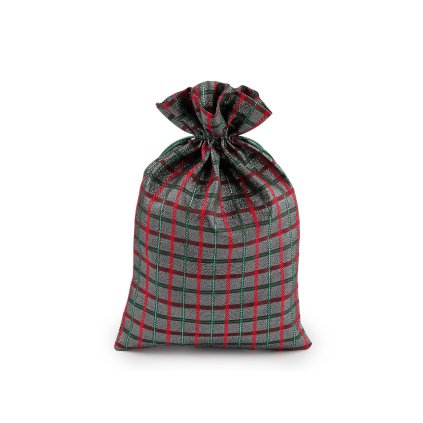 Weihnachtsgeschenkbeutel kariert mit Lurex, 20 x 30 cm (Varianta 1 Silber, Balení 10 Stück)