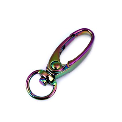 Metall-Drehkarabiner, Durchzug 9 mm, regenbogenfarbig (Varianta Multicolor, Balení 20 Stück)