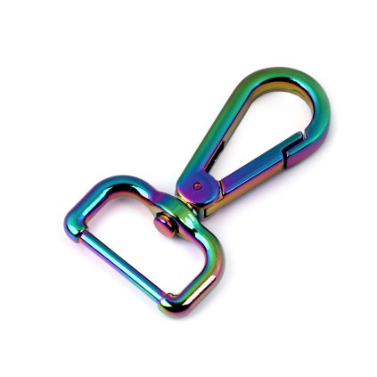 Metall-Drehkarabiner, Durchzug 25 mm, regenbogenfarbig (Varianta Multicolor, Balení 1 Stück)
