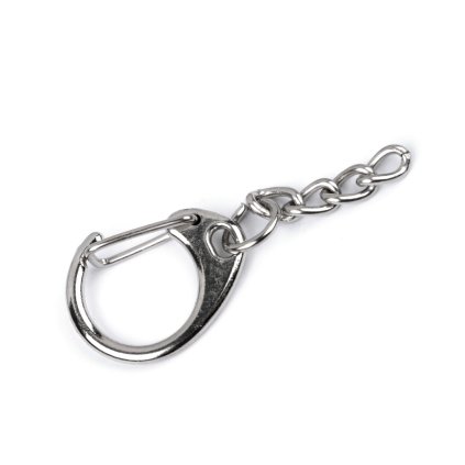 Metallkarabiner mit Kette 18 x 48 mm (Varianta Nickel, Balení 5 Stück)