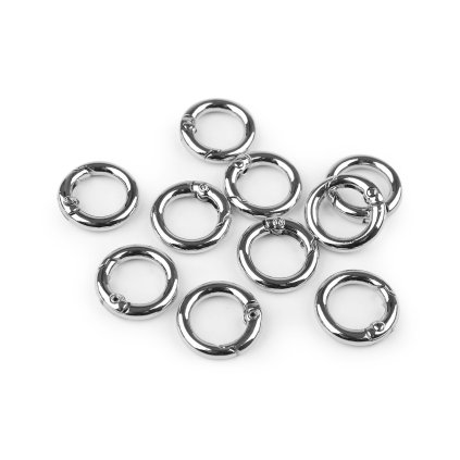 Runder Karabiner für Handtaschen/Schlüsselring Ø 13 mm (Varianta 1 Nickel, Balení 2 Stück)