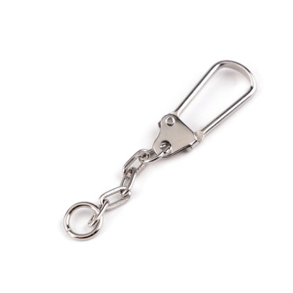 Metallkarabiner mit Kette (Varianta Nickel, Balení 10 Stück)