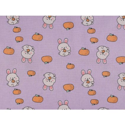 Baumwollstoff/Leinenimitat Meterware, Kaninchen (Varianta naturfarbe Blatt, Balení 1 m)