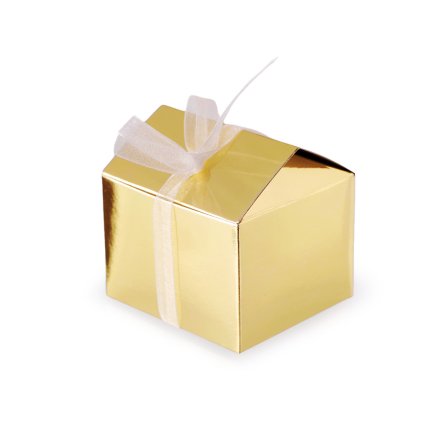 Weihnachts-Geschenkbox Häuschen mit Schleife (Varianta 1 Silber, Balení 12 Stück)