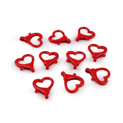 Metallkarabiner lackiert Herz, Durchzug 15 mm (Varianta 1 rot, Balení 10 Stück)