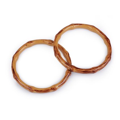 Taschengriffe aus Kunststoff, Bambusimitat, Ø 12,5 cm (Varianta natürlich, Balení 1 Stück)