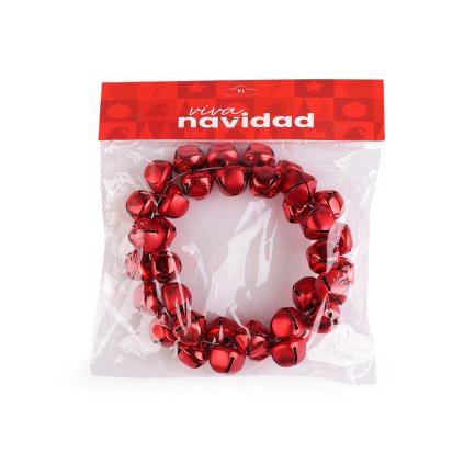 Kranz aus Schellen/Glöckchen, Ø 17 cm, matt und glänzend (Varianta 1 rot, Balení 1 Stück)