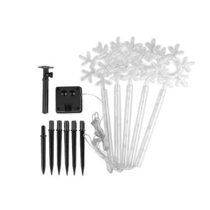 Weihnachts-Solarleuchte zum Einstecken – Bäume, Sterne, Schneeflocken (Varianta 1 Transparent Schneeflocke, Balení 1 Set)