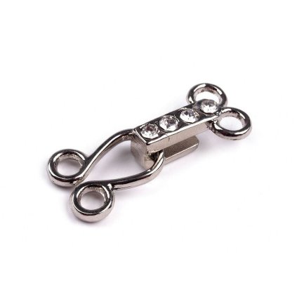 Dekorativer Verschluss mit Steinchen (Varianta 1 Nickel, Balení 1 Paar)