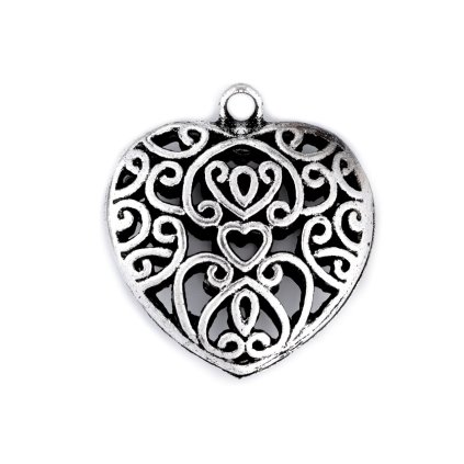 Anhänger Herz 30 x 30 mm (Varianta platine mit Patina, Balení 1 Stück)