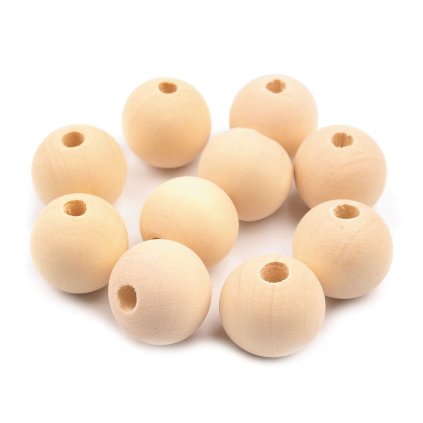 Holzperlen natur nicht lackiert Ø18 mm (Varianta natürlich hell, Balení 10 Stück)