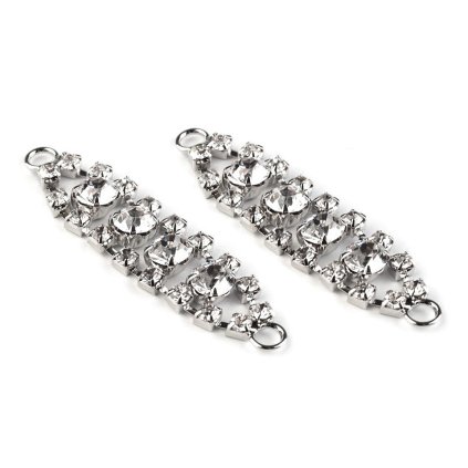 Strass Verzierung 12x50 mm (Varianta 1 Silber, Balení 2 Stück)