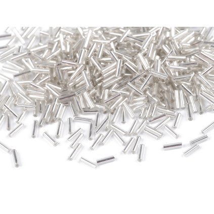 Rocailles glatte Stäbchen 6 mm (Varianta 31 Silber, Balení 50 g)