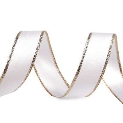 Band mit Lurexkante und Draht, Breite 24 mm (Varianta 322 grün gold, Balení 20 m)