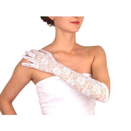 Spitzen Handschuhe lang (Varianta 1 milchfarbig, Balení 1 Paar)