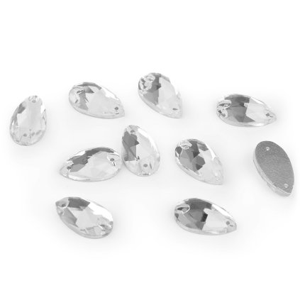 Geschliffene Steinchen Tropfen zum Annähen (Varianta Crystal, Balení 12 Stück)