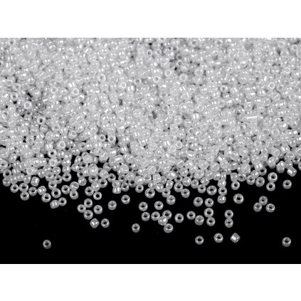 Rocailles 15/0–1,5 mm Perlmutt, undurchsichtig (Varianta M334 weiß, Balení 50 g)