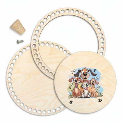 Korb-Set 13 cm mit Ring und Deckel – Hunderudel