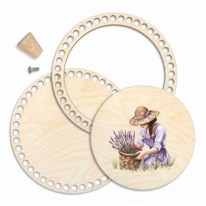 Korb-Set 21 cm mit Ring und Deckel – Lavendelernte