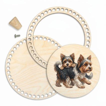 Korb-Set 23 cm mit Ring und Deckel – Zwei Biewer Terrier