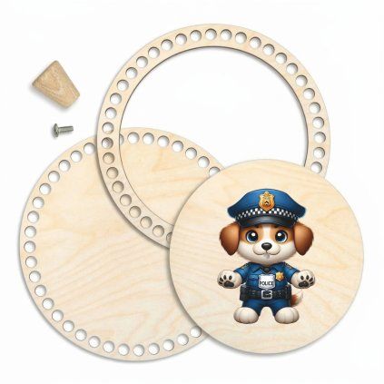 Korb-Set 25 cm mit Ring und Deckel – Polizeihund