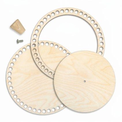 Korb-Set 21 cm mit Ring und Deckel – Natur
