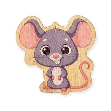 Holzausschnitt – Maus, 4 cm