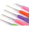 Häkelnadel mit Silikongriff und goldener Spitze, Größe 0,5; 0,6; 0,8; 1; 1,25 (Varianta 1 (0,5 mm) rosa, Balení 1 Stück)