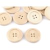 Holzknopf Größe 40" vierlöchig (Varianta 1 natürlich hell, Balení 10 Stück)