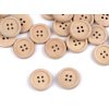 Holzknopf vierlöchig, Größe 32" (Varianta natürlich, Balení 50 Stück)