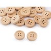 Holzknopf vierlöchig, Größe 24" (Varianta 1 natürlich, Balení 20 Stück)