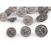 Metallknopf, Größe 28"; 32"; 36" (Varianta 1 (28") Nickel antik, Balení 5 Stück)