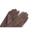 Handschuhe für Damen mit Öko-Leder verziert, Touchscreen-fähig (Varianta 1 dunkelbeige, Balení 1 Paar)