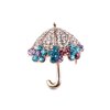 Brosche mit geschliffenen Steinchen Regenschirm, Biene (Varianta 2 Nickel schwarz Biene, Balení 1 Stück)