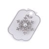 Brosche mit geschliffenen Steinchen und Perle Schneeflocke (Varianta Crystal Platine, Balení 1 Stück)