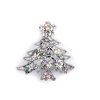 Brosche mit geschliffenen Steinchen Weihnachtsbaum (Varianta 1 platine AB, Balení 1 Stück)