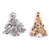 Brosche mit geschliffenen Steinchen Weihnachtsbaum (Varianta 1 platine AB, Balení 1 Stück)