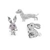 Brosche mit geschliffenen Steinchen Kaninchen, Hund (Varianta 1 Crystal Hund, Balení 1 Stück)