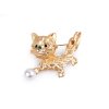 Brosche mit geschliffenen Steinchen Hund (Varianta 1 dunkel-gold, Balení 1 Stück)