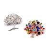 Brosche mit geschliffenen Steinchen Lebensbaum (Varianta 1 Crystal, Balení 1 Stück)