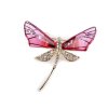 Brosche mit geschliffenen Steinchen Libelle, Schmetterling (Varianta 1 rosa Libelle, Balení 1 Stück)
