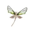 Brosche mit geschliffenen Steinchen Libelle, Schmetterling (Varianta 1 rosa Libelle, Balení 1 Stück)