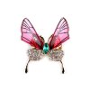 Brosche mit geschliffenen Steinchen Libelle, Schmetterling (Varianta 1 rosa Libelle, Balení 1 Stück)