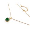 Halskette aus Edelstahl mit geschliffenen Steinchen (Varianta 1 emerald gold, Balení 1 Stück)