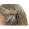 Haarspange mit geschliffenen Steinchen Blumen (Varianta schwarz, Balení 1 Stück)