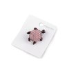 Brosche mit geschliffenen Steinchen Schildkröte (Varianta 1 rose, Balení 1 Stück)