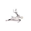Brosche mit geschliffenen Steinchen und Perle Hirsch (Varianta 1 silber, Balení 1 Stück)