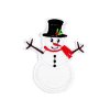 Aufbügler Schneemann (Varianta 1 weiß rot, Balení 10 Stück)