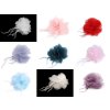 Chiffonblume mit Federn zum Aufnähen und Aufkleben Ø 8-9 cm (Varianta 1 weiß, Balení 1 Stück)