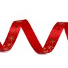 Weihnachtssatinband Schneeflocken Breite 15 mm (Varianta 1 rot, Balení 22.5 m)
